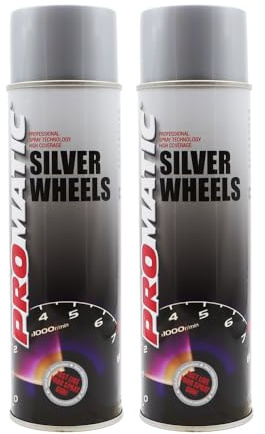 PROTOUCH 2x Promatic Silver Wheels Spray Paint, 500ml, Fast Drying, Weather Resistant, UV Resistant