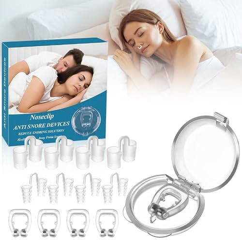 lafo Schnarchstopper, 8PCS Anti Schnarch Nasenspreizer, 4PCS Anti Schnarch Nasenclip, Gegen Schnarchen Nase Dilator für Besseren Atmen und Schlaf, 4 Größen