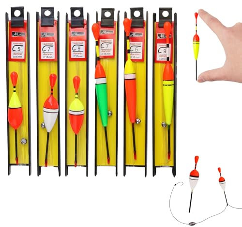 Flotteur Peche, Bouchon Peche Truite, 6 Pièces Flotteur Truite, Truite Bouchon Avec Plomb, Ligne De Pêche Et Hameçon (5#, 7#, 9#), Pour Poissons Communs, Truites, Anguilles, Sandres (2 Formes)