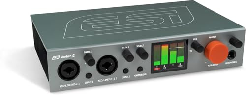 ESI Amber i2 | 24-bit/192kHz USB-C Audiointerface mit 2 Ein- / 2 Ausgängen