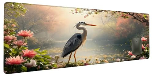 Mauspad XXL 1200x600mm Landschaft Mousepad Groß Schreibtischunterlage Vogel, Gaming Mauspad Gadgets Schreibtisch Zubehör, Wasserdicht Mouse Pad rutschfeste Vernähte Kanten Verbessert Präzision C-3