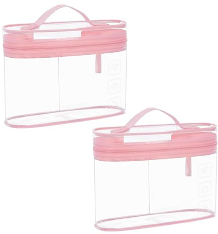 Sikweny 2 Pièces Trousse de Toilette Transparente Conception Pivotante à 180°Trousse de Toilette Homme Grande Capacité Sac Transparent Avion Étanche et Anti-Fuite pour Sac D'épicerie à Jouets