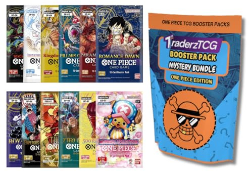 TraderzTCG One Piece TCG English Booster Pack Bundle – (4-pack engelska) – perfekt för fans av kortspel, anime-samlare och TCG-entusiaster