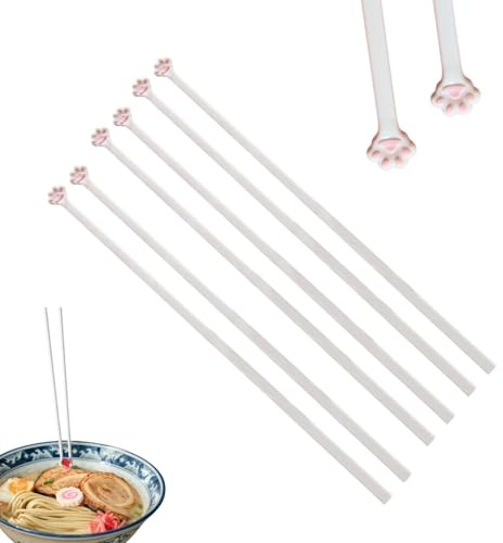 3 pares de patas de gato, palillos, patas de gato, palillos reutilizables, palillos de sushi, palillos con patas de gato para fiestas, amantes de los animales, cocina, restaurante