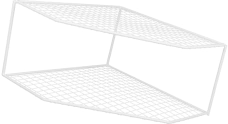 GLEAVI Kitchen Pot Rack Two-layer Tabletop Organizer White Iron Corner Shelf Stand Small Draining Pan Rack for Home Kitchen Cabinet Storage