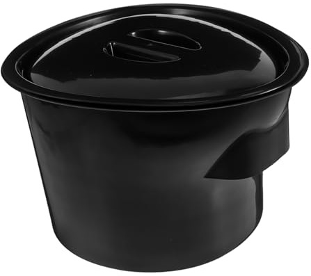 Veemoon Seau Toilettage Portable avec Couvercle pour Personnes Âgées Urinoir Noir Pratique pour Soins à Hôpital Entretien Facile et Aux