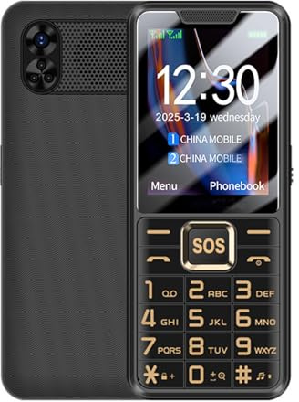 YUEHISY Téléphone Portable 4G pour Les Seniors, Gros Boutons SOS Clé d'urgence avec Affichage de 2,6 Pouces, Double Sim, Lampe de Poche, Haut-Parleur Bruyant, 2500mAh (Black)
