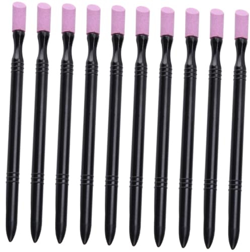 Veemoon 10stücke Nagelhautschieber und Nagelhautstäbchen Schleifsteinstift für Nägel Nagelstäbchen Manikürestäbchen Nagelhautentferner für Nägel Schleifstein für Nagelpflege-tool
