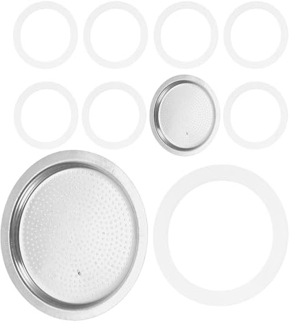 KICHOUSE Silicone Espresso Maker Gasket for Stovetop Coffee Pot Replacement Parts with Filter Discs Food-Grade High Temperature Resistant Seal for Leak Prevention and Flavor Preservation