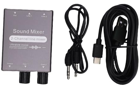 Topiky Mixer Audio da 3,5 Mm a 2 Canali Mixer Audio Stereo, Mini di Linea, Selettore Stereo, Commutatore Altoparlante Passivo Commutatore di Missaggio