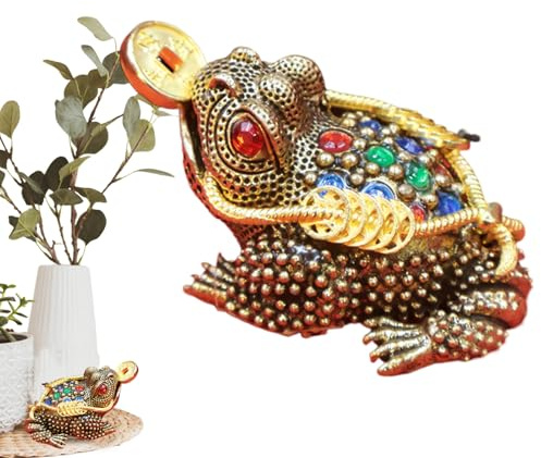 Copper Tea Pet Frog - Three-legged Toad Statue Figurine for Wealth and Prosperity | Antique Home Craft Tea Ceremony Animal Good Holder