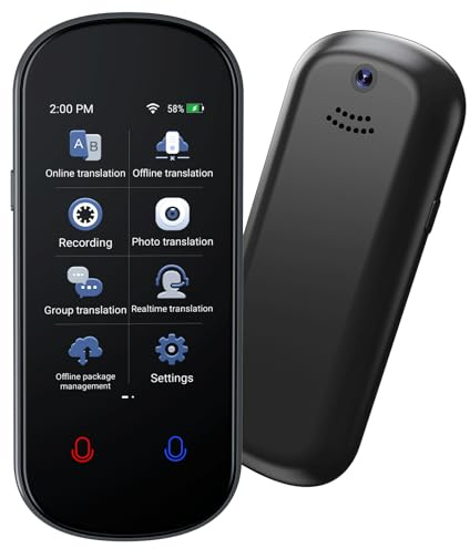Language Translator Device, AI Instant Translator with 139 Languages Two-Way Real-Time Voice Translation, Online/Offline/Photo/Recording Translation, Portable Translator for Travel Business Learning