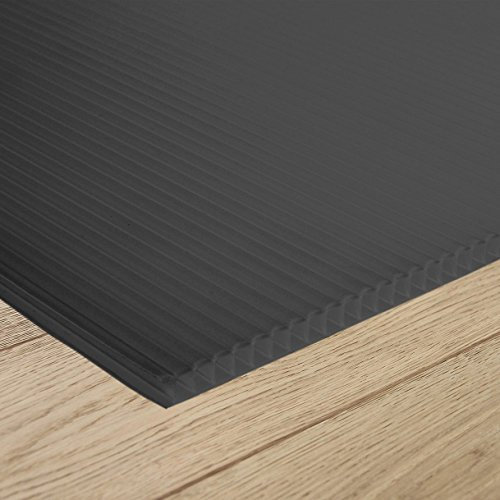 3x Black Correx Sheet 4mm x 1.2 x 2.4m for Hard Floor and Surface Protection Flexible Lightweight Water Resistant Corrugated Floor Protective Cover Plastic Board