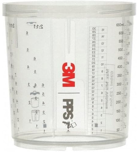 3M 4ct/cs, PPS Series 2.0 Cup, Midi (13.5 fl oz, 400 mL), 2 Cups per Carton (2PS-26122) | Use with Paint Gun and PPS 2.0 Lids and Liners to Paint Cars; House and More