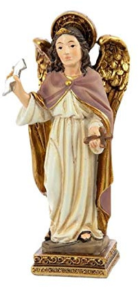 DRW Figura Arcángel de 11 cm Resina en Caja PVC con la Historia (San Zadquiel)