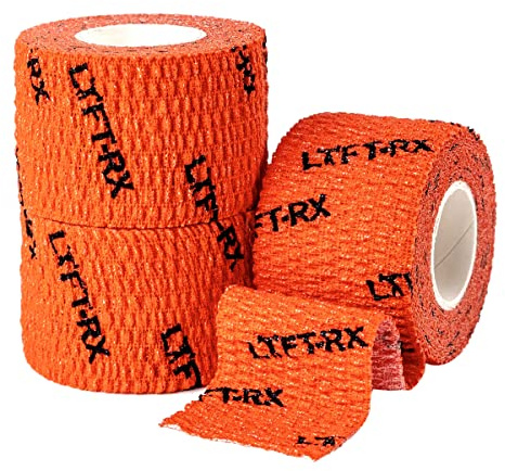 LYFT-RX Hook Grip Tape mit Hochwertigem Klebstoff – Lifting Sporttape Für Gewichtheben Cross Krafttraining, Dehnbares Finger Fit Tape, Lift, Sport, Weightlifting Thumb Tape, Orange 38mm 3 Rollen