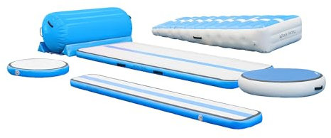 Sport-Thieme AirTrack Set Toddler | Kompaktes Set inkl. Handgebläse OV10 | Für Verein & Training | Blau | Vinyl Luftbahn ca. 50 kg | Platzsparend transportierbar
