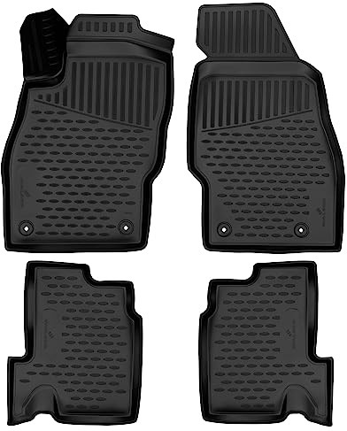 WALSER XTR Gummi Fussmatten Auto für Opel Adam (M13) 2012-2019, 100% passgenaue Auto Fußmatten, robuste Universal Fußmatte Auto, Gummimatten Auto, Auto Fussmatten Gummi, Auto Gummimatten