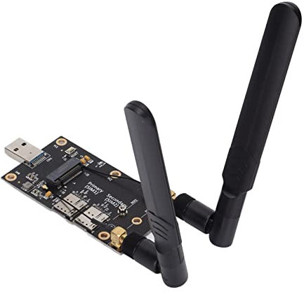 Adattatore NGFF da M.2 a USB3.0, Modem LTE con Doppio Slot per Scheda SIM con Viti per Antenne per Modulo LTE/4G/5G Supporta 2G GSM, GPRS, 3G, CDMA, WLAN, WWLAN, Ecc.
