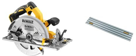 DEWALT circulaire XR 18V BL - sans batterie ni chargeur - 184mm & Rail de Guidage pour Scie Plongeante DWS520KR - Longueur 1m - Matériau Durable et Robuste