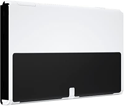 eXtremeRate Backplate für Nintendo Switch OLED Konsole, DIY-Ersatz Rückseite Gehäuse Hülle & Lautstärke/Power Taste, Custom Case Shell Set für Switch OLED Console-Schneeweiß (Ohne Ständer)