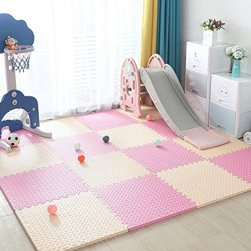 JYHCD 6/8/9/12/16Pcs Baby Puzzlematte Spielmatte Schaumstoffmatten Puzzle Spielmatte Mit Rahmen 60X60x1.2Cm Bodenschutzmatte Weiche Krabbelmatte Für Home Spielzimmer Kinderzimmer Dekor,U,8Pcs