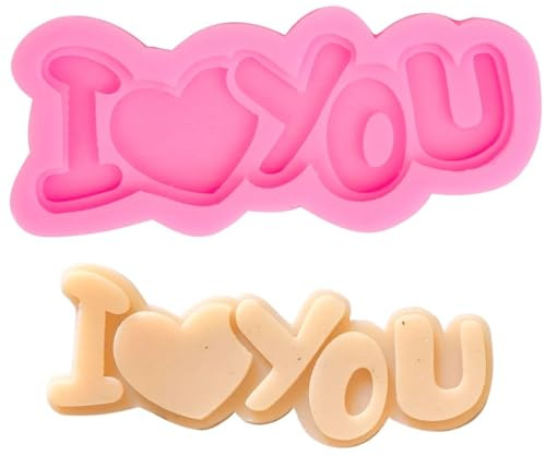 Keepaty – Moule à chocolat en silicone en forme de I Love You pour la Saint-Valentin – Moules en forme de cœur pour chocolat/bonbons (1 pièce)