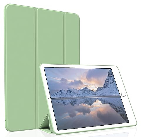 Étui Intelligent pour iPad Air 2 (2ème génération, modèle 2014, A1566/A1567), Coque arrière en TPU Souple Ultra-Mince et légère, Fonction Veille/réveil Automatique, Vert