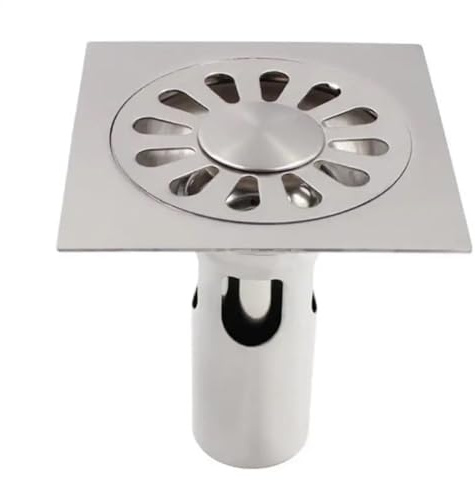 Piletta Doccia 12 * 12cm 304 Deodorante for acque profonde quadrato in acciaio inossidabile Scarico a pavimento autosigillante Scarico for lavatrice Scarico a pavimento a doppio uso Piletta Doccia A P