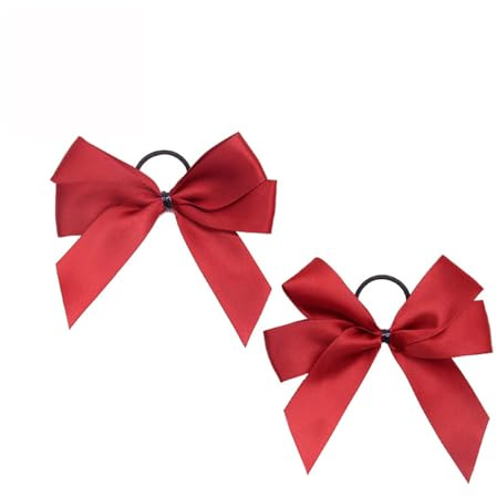 Wisafory 100 Stück Schleifen Satin Schleife Fertigschleife Satinschleife Geschenkschleifen Ziehschleife Stoff Schleife Dekoration für Geschenkverpackung Parfümflasche Weinflasche Rot