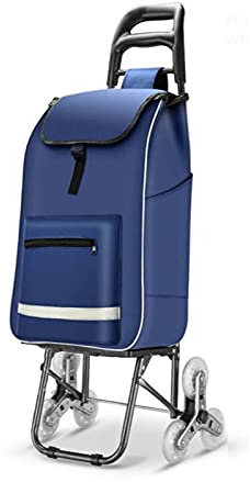 DAQERHSH Shopping Cart Rolling Utility and Shopping Cart Upgrade Super Capacity Grocery Bag Folding Stair Climbing Wheels Laundry Grocery Baggage Folding Hand Truck (Color : Q 4)