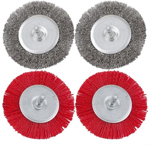 HEBEOT Spazzola elettrica con manico esagonale in acciaio , pulitore per giunti elettrici per marciapiedi, terrazze, pietre per pavimentazione