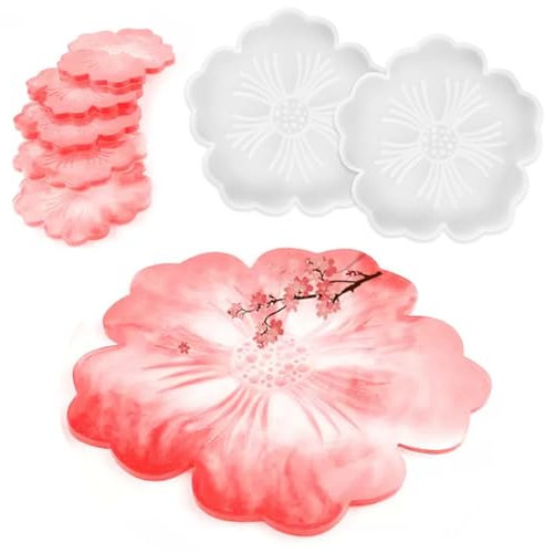Moul en silicone, 2 pièces en résine époxy, sous-verre époxy, pour moules d'art, bricolage, plateau de fruits, décoration artisanale