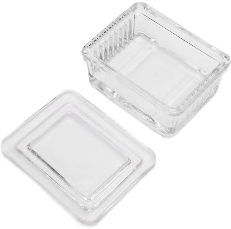 Experimentier-Färbeglas, Glas-Färbeglas, Transparenter Behälter, Breite Grundstruktur, Hohe Durchlässigkeit, mit Deckel für Tierische Pflanzenproben (Glas mit 10 Objektträgern)