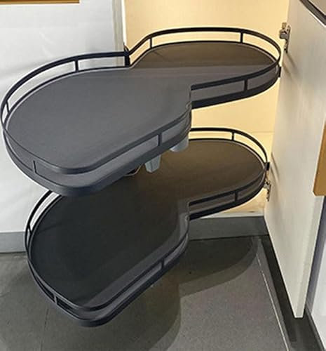 TYYCKJ Küchenschrank-Eckauszug, Küchenaufbewahrung, ausziehbarer Eckschrank, höhenverstellbares, geräuschloses Schließsystem, für 36/900-mm-Schränke, 2-stufiges Drehregal