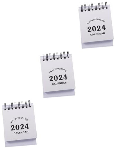 SEWACC 3stücke Desktop Mini Kalender Stehender Tischkalender Für Büro Und Zuhause Hochwertiges Praktische Monatsübersicht Für Planung Und Organisation
