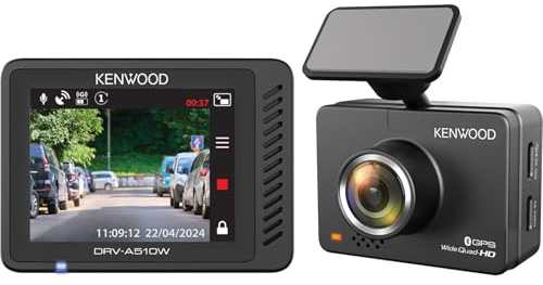 KENWOOD DRV-A510W, Dash-kamera med 2,0-tums LCD-skärm, 2K HD-inspelning och trådlös anslutning