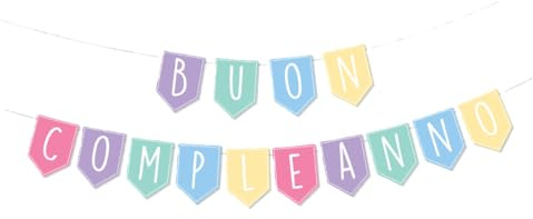 Festone Buon Compleanno Multicolore 3 m x 20 cm - Decorazione in Carta per Feste, Compleanni e Party a Tema, Allegra e Facile da Appendere
