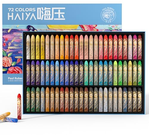 Paul Rubens Set di gessetti a olio, 72 colori, colori pastello morbidi, atossici per artisti, studenti e ideali per schizzi, decorazioni (nuovo pacchetto)