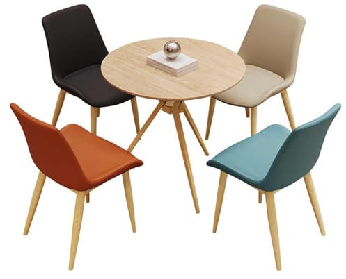 HOLGVE Büro-Konferenztisch, Runder Empfangstisch und Stuhl-Set, Klein for 4 Konferenzcafés, Balkon, Verhandlungstisch, Geeignet for Lounge(70cm/29.5in)