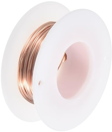 QUARKZMAN Mjuk koppartråd (22 Gauge, 49 FT), naken koppartråd 99,9 % naturlig 0,6 mm solid tråd för gör-det-själv hantverk, trädgårdsdekoration (15 meter)