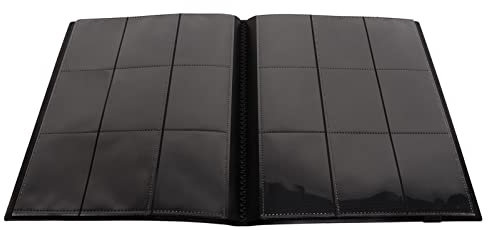 9 Pocket 360 Slots Suportador de Tarjetas 9 Pocket Trading Card Carper para álbum de Estrellas Baseb Footb Tarjeta Deportiva T116 Soporte de Bolsillo Negro Excelentes Rasguños y