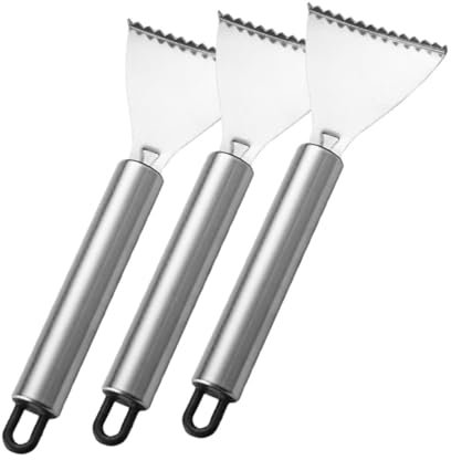 CHICAMPERA 3pezzi Raschiatore per Squamatura Pesce Acciaio Inossidabile da Strumento Versatile per Rimozione Squame e Sbucciatura Alimenti Cucina Facile da Pulire e Resistente alla