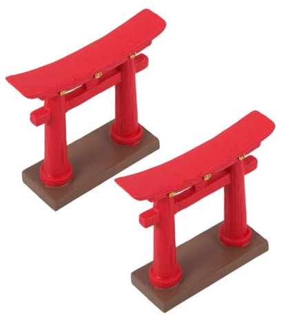 Alipis 2pcs Japanese Gate Statue Mini Garden Ornament Fish Tank Decor for Japanese Garden Decorations