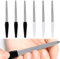 Huybaa 6 Piezas Lima Uñas Profesionales, Lima de Uñas de Acero Inoxidable con Mango Antideslizante, Limas para Uñas para Salón y Hogar (Negro*3 + Blanco*3)
