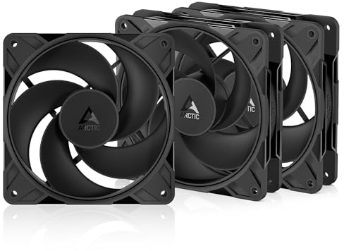 ARCTIC P12 Pro Reverse – 3 Pack – 120 mm Premiumfläkt med omvänd luftflöde, PWM fläkt med Y-kabeldelare, 500-3000 rpm, 0 rpm <5% PWM, hydrodynamiskt lager, 4-Pin - svart