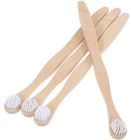 SMASOLO 4 pezzi Puliscilingua in Bamboo con Impugnatura Ergonomica Antiscivolo per Adulti Raschietto Lingua per Rimuovere Residui e Freschezza Strumento Naturale per Igiene Orale Profonda