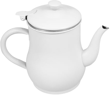 Mipcase Contenedor de Aceite de Acero Inoxidable de 400ml Mango Antideslizante y Función para Prevenir Quemaduras, Adecuado para Uso en Cocina Doméstica