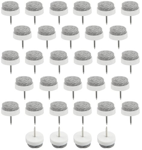 TOVOT Filzgleiter Grau - 32 Stück, Nagel (18MM) für Stühle