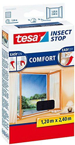 tesa Insect Stop COMFORT Fliegengitter Anthrazit (3er Pack, 120 cm x 240 cm)